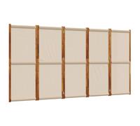 vidaXL 5-Panel Room Divider Taupe 350x180 cm