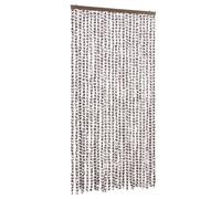 vidaXL Fly Curtain, Fly Screen for Window Living Room Doorways, Door Curtain for Decorations, Fly Blind, Taupe and White 100x230 cm Chenille