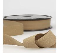 Taupe Beige 2m Length of Cotton Twill Tape Webbing - Herringbone Weave 25mm / 1 inch Wide - by Giddy Square