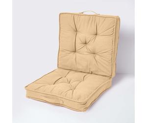 (Taupe Beige) Cotton Travel Back Support Booster Cushion