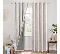 Taupe Blackout Curtains for Living Room Bedroom,84 Inch Long Neutral Elegant Tan Light Brown Beige Chenille Jacquard Luxury Curtains Drapes 84 Inch Length 2 Panels Set,Cortinas Para Sala Modernas 2025