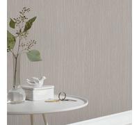 Taupe Brown Mix Stripe Wallpaper Glitter Shimmer Cream Textured Vinyl Free Match
