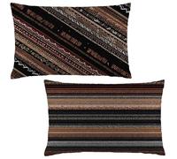 Taupe Cushion Covers 50x60 cm Stripe Cushions 50 x 60 Pillow Cases Set of 2 Decorative Pillows Invisible Zipper,Velvet Breathable,Durable Fade-Resistant,Autumn Bedroom Decor Living Room Sofa LE-482