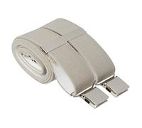 Taupe Heavy Duty Trouser Braces 35mm Wide 4 Heavy Duty Strong Silver Clips 44 Inch Adjustable