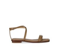 Taupe Leather Lena Flat Sandal - female - Michael Kors - Flat Sandals - Beige - 3 UK - Shoes 3 UK