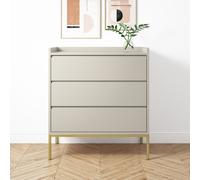 Taupe Modern Chest of 3 Drawers with Legs - Zion