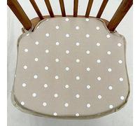 Taupe Polka Dot Small Spindle Back Chair Seat Pads, For Seats Approx. 14” (36cms) Wide x 13” (34cms) Deep