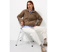 Taupe Quarter Zip Borg Fleece Jumper XXL