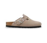 Birkenstock Boston Rivet Suede Narrow Fit Clogs Beige Women - 36