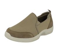 Padders Ethel Women's Slip On Trainers with Removable Footbed | Extra Wide 3E/4E Fitting Soft Leather Shoes with Textile Upper | Ladies Shoes for Daily and Casual Wear Beige