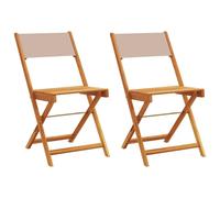 (taupe) vidaXL Bistro Chairs Outdoor Chair Dining Chair Solid Wood Acacia and Fabric