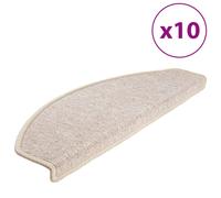 vidaXL Stair Mats 10 pcs 65x24x4 cm Taupe, Brown