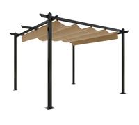 (taupe) vidaXL Garden Gazebo with Retractable Roof Tent Multi Colours 3x3 m/4x3 m