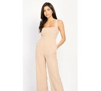 Taupe Wide Leg Corset Jumpsuit Little Mistress Taupe 18