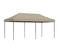 (taupe, without sidewall) vidaXL Foldable Tent Pop-Up with 4 Side Walls Outdoor Party Tent Garden Gazebo