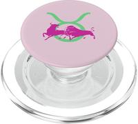 Taurean Bull Icon Glyph Of Head and Horns PopSockets PopGrip for MagSafe