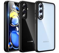 TAURI 3-in-1 for Samsung Galaxy S24 FE Case Black, [Not Yellowing] with 2 Tempered Glass Screen Protectors, Scratch-Resistant Back, [Military Grade Drop Protection] Shockproof Slim for S24 FE Case