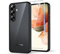 TAURI 3-in-1 for Samsung Galaxy S25 Case, [Not Yellowing] with 2 Tempered Glass Screen Protectors, Scratch-Resistant Back, [Military Grade Drop Protection] Shockproof Slim Case, Black