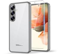TAURI 3-in-1 for Samsung Galaxy S25 Case, [Not Yellowing] with 2 Tempered Glass Screen Protectors, Scratch-Resistant Back, [Military Grade Drop Protection] Shockproof Slim Case, Gray