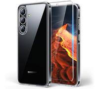 TAURI 3-in-1 for Samsung Galaxy S25 Case, [Not Yellowing] with 2 Tempered Glass Screen Protectors, Scratch-Resistant Back, [Military Grade Drop Protection] Shockproof Slim Case, Clear
