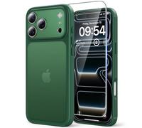 TAURI for iPhone 17 Pro Max Case, [Full Camera Protection] with HD Screen Protector, Translucent Matte Military-Grade Protection Shockproof Slim Phone Case for iPhone 17 Pro Max, Matte Green
