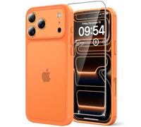 TAURI for iPhone 17 Pro Max Case, [Full Camera Protection] with HD Screen Protector, Translucent Matte Military-Grade Protection Shockproof Slim Phone Case for iPhone 17 Pro Max, Matte Orange