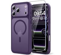 TAURI Magnetic for iPhone 17 Pro Max Case with HD Screen Protector [Compatible with MagSafe] Camera Lens Full Protection, Translucent Drop Protection Shockproof Slim Phone Cover- Matte Purple