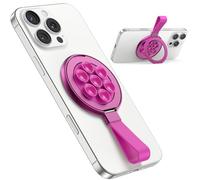 TAURI Magnetic Suction Cup Phone Mount Fit for MagSafe Case & iPhone [Universal Silicone Holder Sticks to Mirror/Smooth Surfaces] 360° Rotating Hands-Free for Selfies, TikTok Videos, Creator -Hot Pink