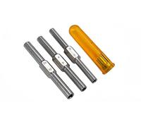 TAURISH Clock Winding & Let Down Release Tool (Sizes- 3.5 to 5.25mm) - Mainspring Let Down Tool with 6 Key Shafts - Steel (Nickel Plated) with Plastic Handle, Blue