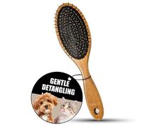 Tauro Pro Line Dog & Cat Detangle Pin Brush for all Breeds - Message Grooming Pet Brush with Anti-Static, Stainless Steel Pins, Beechwood Handle, Lightweight Design Pet Brush for All Coat Types
