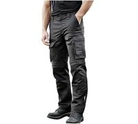 Tauro Workwear Outlaw Men's Workwear Utility Cargo Trousers - Multi Tool Pockets - for Builders and Tradesmen Black (UK, Waist, 38, Slim, Regular, Black)