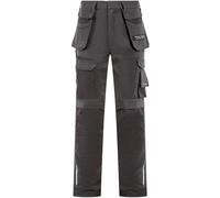 Tauro Workwear Rampage Work Trousers with Holster Pockets, Knee Pockets, and Reinforced Stitching for Builders and Tradesmen (UK, Waist, 30, Slim, Regular, Black)