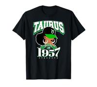 Taurus 1957 Afro Queen Zodiac Birthday Sassy Soul Gifts T-Shirt
