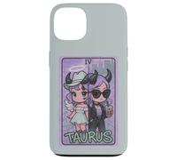 Taurus Angel Devil Zodiac Tarot Girl Cute Split Personality Case for iPhone 13