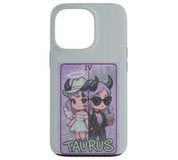 Taurus Angel Devil Zodiac Tarot Girl Cute Split Personality Case for iPhone 13 Pro