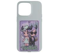 Taurus Angel Devil Zodiac Tarot Girl Cute Split Personality Case for iPhone 15 Pro Max