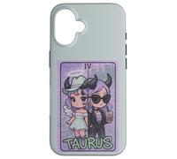 Taurus Angel Devil Zodiac Tarot Girl Cute Split Personality Case for iPhone 16