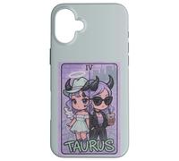 Taurus Angel Devil Zodiac Tarot Girl Cute Split Personality Case for iPhone 16 Plus