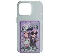 Taurus Angel Devil Zodiac Tarot Girl Cute Split Personality Case for iPhone 16 Pro