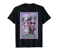 Taurus Angel Devil Zodiac Tarot Girl Cute Split Personality T-Shirt