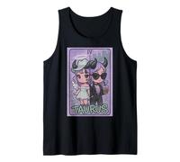 Taurus Angel Devil Zodiac Tarot Girl Cute Split Personality Tank Top