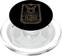 Taurus Art Deco Zodiac Graphic PopSockets PopGrip for MagSafe