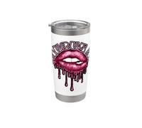 Taurus Babe Shimmering Lips Zodiac Typography Stainless Steel Insulated Tumbler