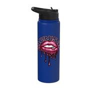 Taurus Babe Shimmering Lips Zodiac Typography Stainless Steel Insulated Water Bottle