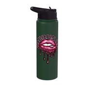 Taurus Babe Shimmering Lips Zodiac Typography Stainless Steel Insulated Water Bottle