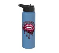 Taurus Babe Shimmering Lips Zodiac Typography Stainless Steel Insulated Water Bottle