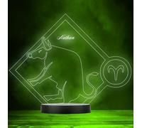 Taurus Bull Star Sign Zodiac Personalised Gift Colour Change Lamp Night Light | Personalised Gift For Home, Lamp Room Décor | Kids & Adults Night Lights With Name | Personalised Gift For Bedroom |