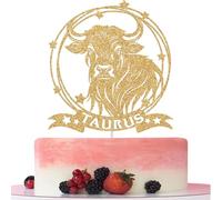 Taurus Cake Topper, Taurus Birthday Decorations, Taurus Season Decorations, Constellation Birthday Decor, Zodiac Party Decor, Horoscope Bday Party Decorations, Gold Glitter