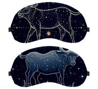 Taurus Constellation 2-Pack Eye Patch and Eye Masks Set, Light-Blocking, Soft, Breathable Sleep Mask Kit