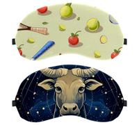 Taurus Constellation 2-Pack Light-Blocking Soft Breathable Eye Masks with Eye Patches and Sleep Masks